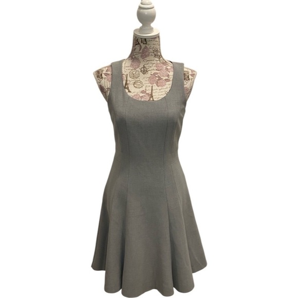 Women’s H&M Sleeveless Scoop Neck Zip Back A-Line Gray Dress Size 8 - Picture 1 of 8